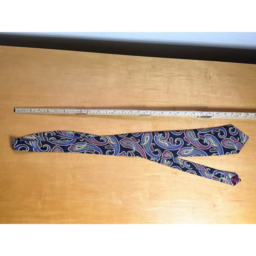 59” Monti Fashion Mens Silk Paisley Necktie-Multicolor